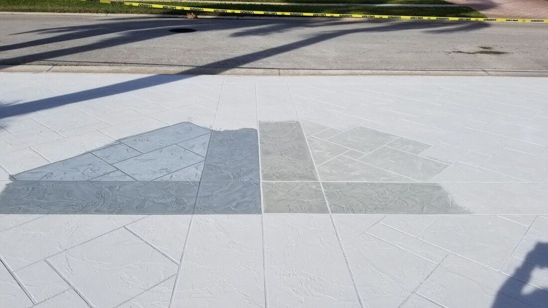  Image of gray stone stamped concrete design